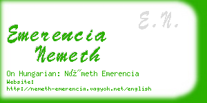 emerencia nemeth business card